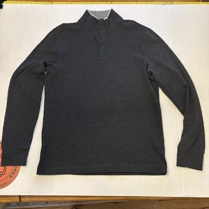 Banana Republic Gr. Large Stehkragen 1/4 Druckknopf Thermopullover grau - Bild 1 von 14