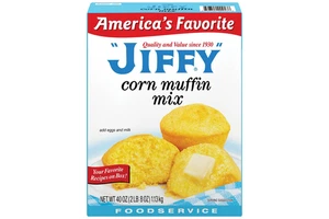 JIFFY Mais Muffin Mix 40oz Box Klassisch Süß Backen Speisekammer Heftklammer - Bild 1 von 4
