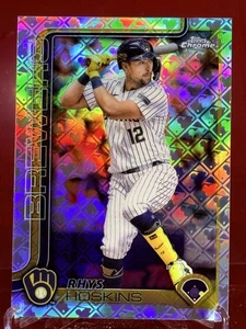 2025 Topps Chrome Logofractor Rhys Hoskins #98 Milwaukee Brewers - Picture 1 of 2