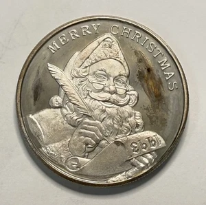 1oz .999 1993 Merry Christmas Silver Round - "Peace On Earth" - Picture 1 of 2