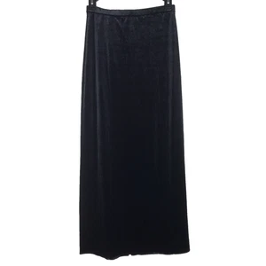 Express World Marke Samt Maxi Rock schwarz Rückenschlitz Gr. XS Vintage Y2K - Bild 1 von 5