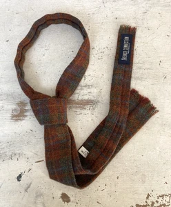 Corbata cuello lana vintage tweed borgoña verde cuadros unisex conexión francesa - Imagen 1 de 7