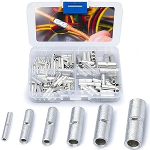 Non Insulated Butt Connectors Kit - Butt Splice Connectors Crimp - 100 PCS - Picture 1 of 5