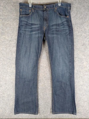 Levis 527 Jeans Mens 38x32 Blue Bootcut Slim Fit Medium/Dark Wash WISKARS 38x30 - Image 1 of 4
