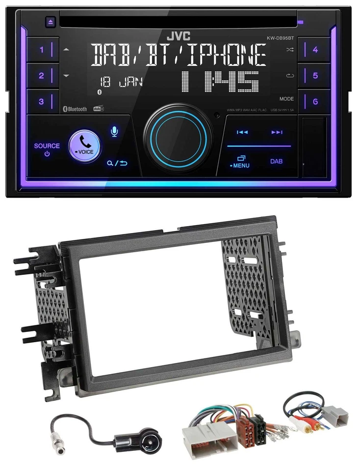 JVC MP3 USB 2DIN DAB Bluetooth CD Autoradio für Ford Mustang F 150 04-09 - Bild 1 von 4