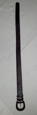 Talbots Womens Large Brown Italian Alligator Embossed Calfskin Leather Belt  - Image 1 of 4