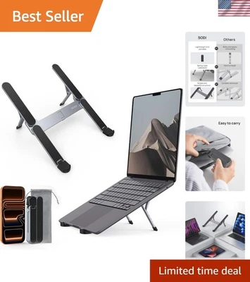 Soporte para portátil compacto y portátil - Soporte ajustable antideslizante para trabajo y viaje Foto 1 de 4