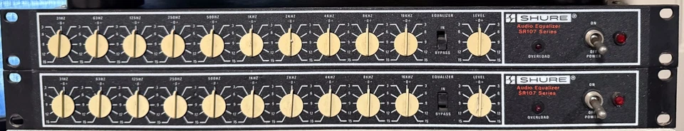 COMO ESTÁ FUNCIONANDO PAR DE ECUALIZADORES VINTAGE SHURE SR-107 CON ENTRADA Y SALIDA TRANSFORMADOR Foto 1 de 2