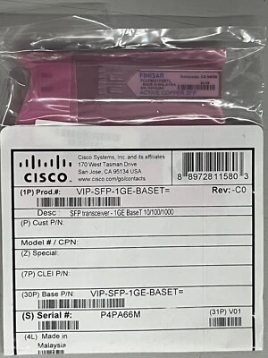 Cisco VIP-SFP-1GE-BASET= NEW SEALED - Image 1 of 3
