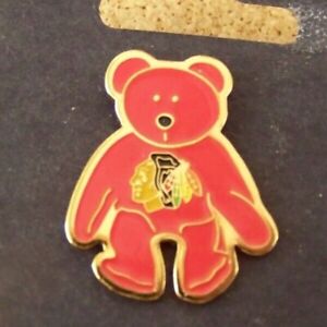 Chicago Blackhawks small teddy bear pin NHL