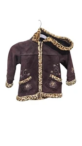 Arizona Y2K cheetah Brown Floral Girls Coat, Brown, 5-6 - Picture 1 of 3