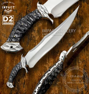 Dragon Scales Impact Cutlery Rare Custom Full Tang Bowie Knife Saw Tooth | D2 - Picture 1 of 14