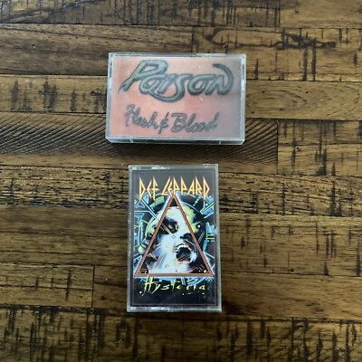 Poison – Flesh & Blood Cassette And Def Leppard Hysteria - Image 1 of 2