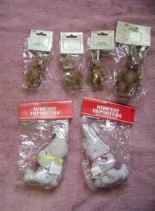 VINTAGE LOT OF 6 POSEABLE EASTER BUNNIES RABBITS ORNAMENTS - Picture 1 of 4