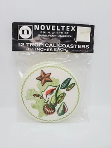 Vintage Noveltex Tropical Coasters Set Of 12 Paper Absorbant USA Made - Foto 1 di 3