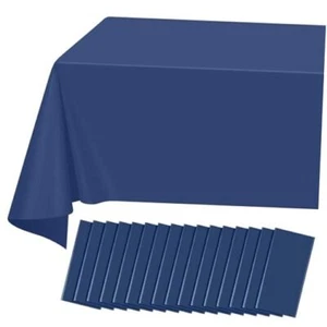 16 Pack Plastic Tablecloth for Rectangle Tables, 54"x108"-16 Pack Navy Blue - Picture 1 of 8