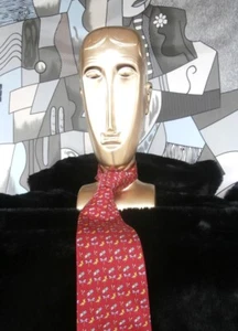 Salvatore Ferragamo 100% Silk Red Necktie Made In Italy Foulard Fireflies Tie !! - Picture 1 of 12