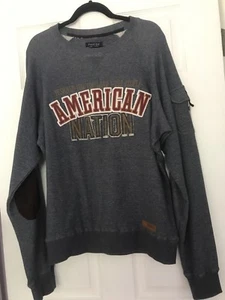Parish Nation Men’s XL Sweatshirt American Nation gray Elbow patches - Picture 1 of 12