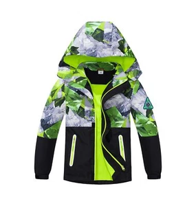 Boys Girls Rain Jackets Lightweight Waterproof Hooded Raincoats Windbreakers ... - Picture 1 of 7