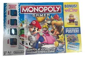 Monopoly Gamer Mario Bonus Wario gettone e poster completo 2017 gioco da tavolo Wario - Foto 1 di 20