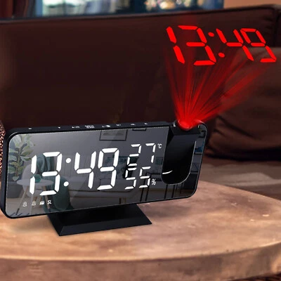 7.5" LED Digital Projector Rotatable Projection Snooze Dual Alarm Clock FM Radio - Image 1 of 4
