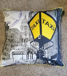Safavieh Decorative Taxi Pillow 18x18 - Picture 1 of 3