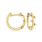 0.13 Ct. T.W. Diamond Spike Hoop Earrings In 14Kt Yellow Gold. 1/2 Inches