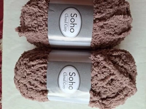 Soho Cloud Cozy fuzzy super bulky yarn, Taupe, lot of 2 (49 yds ea) - Picture 1 of 2