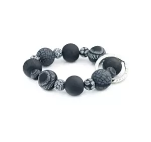 NUEVO JILZARAH Llavero Muñeca Clásico Cuentas de Arcilla Hecho a Mano NEGRO PALMA MEDIANOCHE 18mm - Imagen 1 de 1