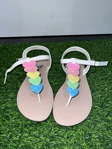girls sandals size 4 youth Hearts - Picture 1 of 4