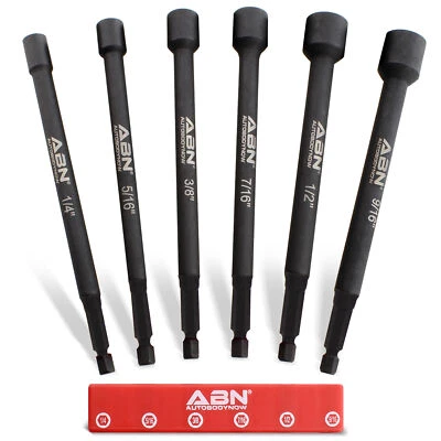 ABN Impact Nut Driver Bits Extended Magnetic Sockets, 1/4 IN Shank - Image 1 of 4