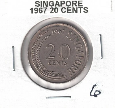 Singapur 1967 20 centavos. Grado U de los escaneos de alta resolución... Foto 1 de 2