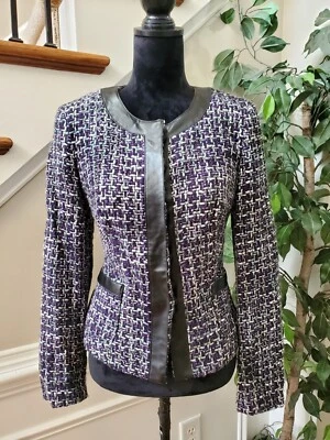 Zac & Rachel Women Purple 100% Acrylic Long Sleeve Button Front Jacket Blazer 8 - Image 1 of 4