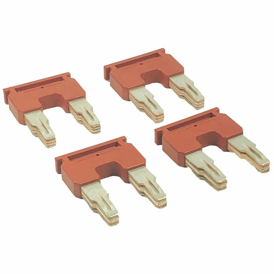 Dinkle DSS35N-02P DIN Rail Terminal Block Press-Fit Jumper DK35N 2-Pole 4 Pack  - Image 1 of 1