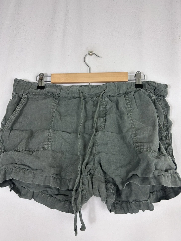Caslon Womens Size Large Olive Green Linen Drawstring Shorts 36x4" - Image 1 of 4