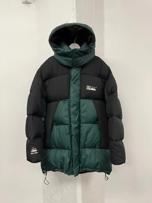 First Down Puffer Jacket Vintage Black & Green Mens L Duck Down Logo 90s Y2K - Image 1 of 4
