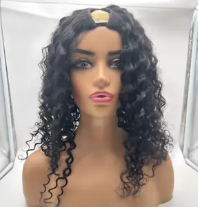 V Part Brazilian Deep Loose Wave Human Hair Wigs - Picture 1 of 6