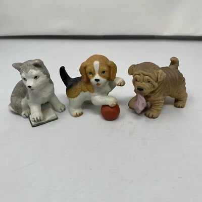 HJ&G Puppy Pal Figures Lot Of 3 Husky Dog 8917, Sharpei 8917, Beagle Ball 8917 - Image 1 of 4