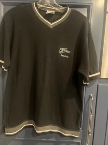 Planet Hollywood Barcelona Vintage 90er Damen Shirt Large Schwarz V-Ausschnitt Kurzarm - Bild 1 von 9