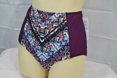 ATHLETA womens purple print Mavra High Waist Bottom swim size XS NWT - Image 1 of 4