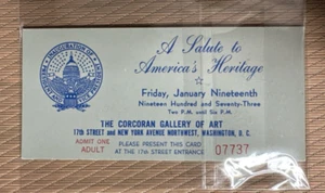 1973 President Richard Nixon Inaugural A Salute to America's Heritage Ticket Set - Picture 1 of 2
