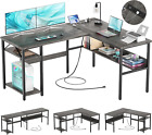 Reversible L Shaped Gaming Desk with Power Outlets and USB Charging Ports, Sturd