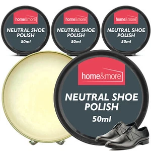 3 Neutral Shoe Polish Wax x 50ml Traditional Leather Boot Shine Cleaner Protect - Picture 1 of 8