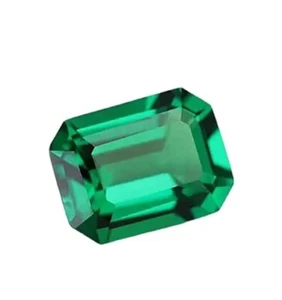 Emerald Hydrothermal Loose Gemstone Top Quality Green Stone Octagon Zambia - Picture 1 of 6