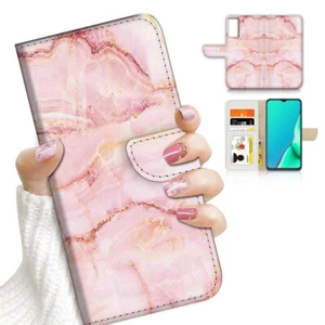 ( For Motorola Moto G53 ) Wallet Flip Case Cover AJ23773 Pink Crystal Marble - Picture 1 of 7