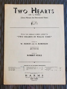 Two Hearts in 3/4 Time 1930 Vintage Sheet Music ( Two Hearts In Waltz Time) - Picture 1 of 1