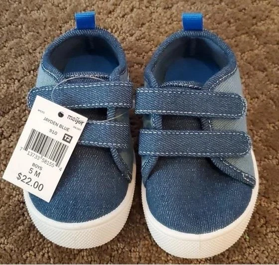 Baby Toddler Boys Girls Falls Creek JAYDEN Blue Denim Sneakers Size 5 6 9 10 NWT - Image 1 of 1