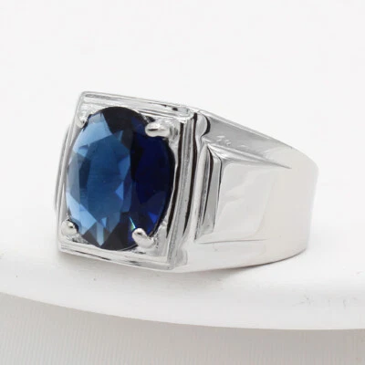 Hombres Mujeres Redondo Multicolor Piedra Anillo Plata Acero Inoxidable Pinky Fiesta Regalo Foto 1 de 4