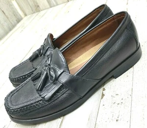 Mocasines Johnston & Murphy Aragón II para hombre talla 8M 20-0593 borla cuero negro - Imagen 1 de 12