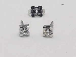 Recarlo Pendientes Botón Punto De Luz Oro Blanco 18K Diamantes De 0,28 Ct (0201) - Imagen 1 de 10